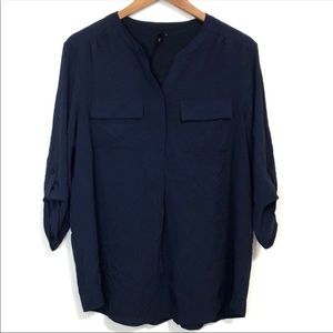 Cathy Blue 3/4 Sleeve Blouse